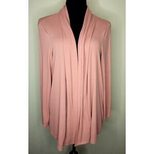 DENIM & CO Rose Open Front Cardigan d&Co Medium ribbed with pockets